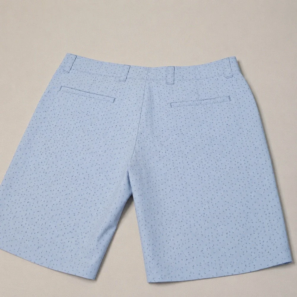Callaway Golf Shorts Mens 34 Blue Geometric Chevron Print Performance Stretch